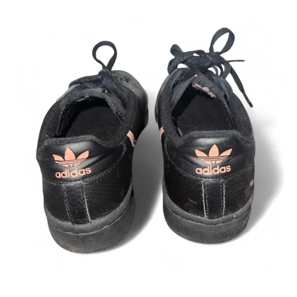 Adidas Continental 80 Women Black‎ Leather Pink Accent Sneakers Shoes Size 8